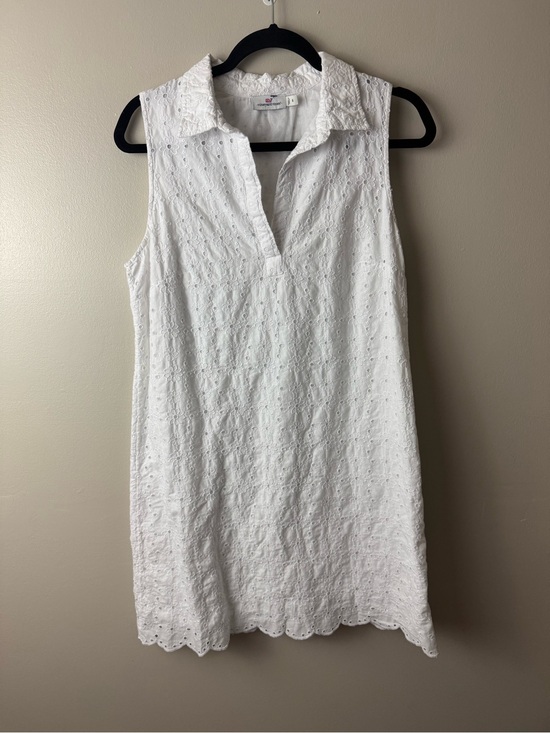 Vineyard Vines Dresses & Skirts - Women’s Vineyard Vines White Eyelet Sleeveless Collared Dress Size 8